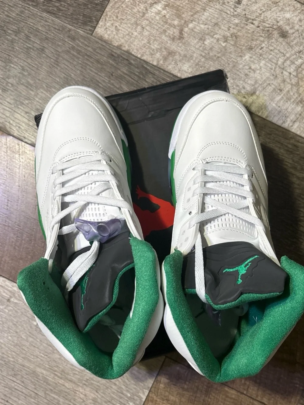 Jordan Men's White & Green High-Top Basketball Sneakers